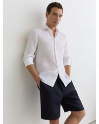 Reiss - Barges Short Linen Drawstring Shorts - Lyst