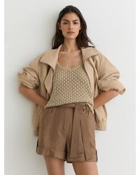 Reiss - Belted Button-Tab Shorts - Lyst