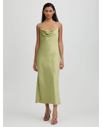 Significant Other - Satin Neck Midi Dress - Lyst