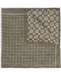 Reiss - Pier - Sage Green Silk Diamond-print Pocket Square, One - Lyst