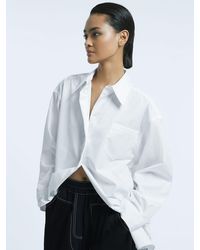 ATELIER - Julia - White Oversized Button-through Cotton Shirt, Us 10 - Lyst