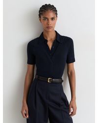 Reiss - Collar-Insert Jersey-Knit Top With Wool - Lyst