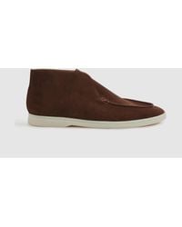 Reiss - Mid - Brown Kason Mid Suede Slip-on Boots, Uk 8 Eu 42 - Lyst