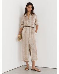 Reiss - Snake-Print Belted Midi Shirt Dress - Lyst