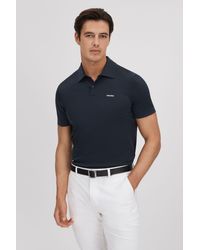 Reiss - Owens - Navy Slim Fit Cotton Polo Shirt, M - Lyst