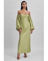 Significant Other - Significant Satin Off-the-shoulder Maxi Dress - Lyst