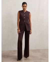 Reiss - Petite Twill Patch-Pocket Flared Trousers - Lyst