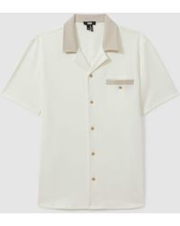 PAIGE - Knitted Pique Cuban Collar Shirt - Lyst