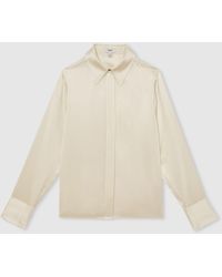 Reiss - Silk-Satin Concealed-Placket Shirt - Lyst