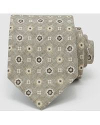 Reiss - Cosimo - Soft Sage Silk Floral Medallion-print Silk Tie, One - Lyst