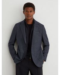 Reiss - Tailored Fit Check Single-Breasted Blazer With Gilet Insert - Lyst
