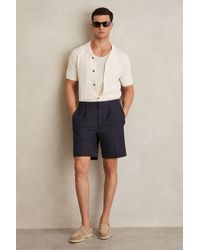 Reiss - Sussex - Navy Relaxed Drawstring Shorts, 30 - Lyst