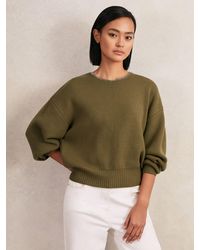 Reiss - Wool-Blend Necklace-Trim Jumper With Cashmere - Lyst