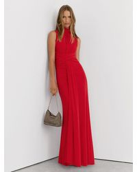 Reiss - Petite Sheer Ruched Sleeveless Maxi Dress - Lyst
