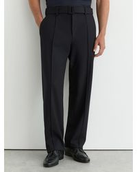 Reiss - Relaxed-Fit Belted Pintuck Trousers - Lyst