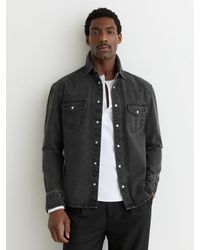 Reiss - Denim Western Overshirt - Lyst