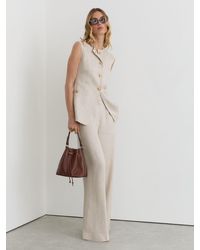Reiss - Linen-Blend Textured Long-Line Waistcoat - Lyst