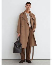 Reiss - Wool-Blend Blindseam Belted Overcoat - Lyst