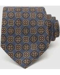 Reiss - Amico - Sky Blue Silk Floral Medallion-print Tie, One - Lyst