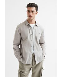 PAIGE - Gregory - Long Sleeve Cotton Shirt, Weathered Stone - Lyst
