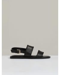 Reiss - Leather Whipstitch-Trim Sandals - Lyst