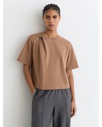 Reiss - Cotton Twist-Detail Boxy T-Shirt - Lyst