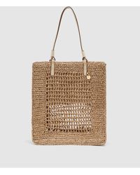 Reiss - Maria - Natural Woven Tote Bag - Lyst