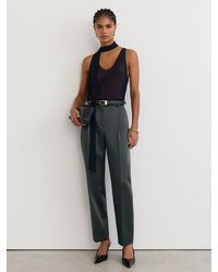 Reiss - Ellen Petite Satin Single-Pleated Trousers - Lyst