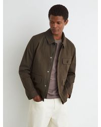 Reiss - Cotton-Blend Zip-Through Jacket - Lyst