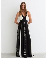 Reiss - Empire-Line Printed Maxi Dress - Lyst