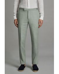 Reiss - Kin - Apple Slim Fit Linen Adjuster Trousers, 30 - Lyst