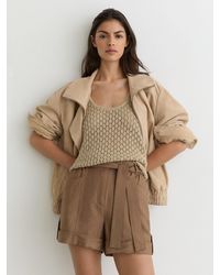 Reiss - Belted Button-Tab Shorts - Lyst