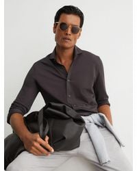 Reiss - R-Flex Cotton-Blend Stretch Jersey Shirt Slim-Fit - Lyst
