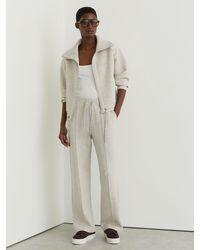 Reiss - Premium Interlock Wide-Leg Joggers - Lyst
