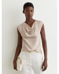 Reiss - Silk Cowl-Neck Sleeveless Top - Lyst