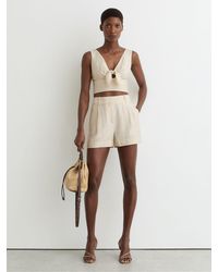 Reiss - Cream & Pinstripe Tailored Shorts - Lyst