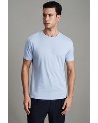 Reiss - Bless - Soft Blue Cotton Crew Neck T-shirt, Uk 2x-large - Lyst