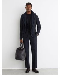 Reiss - Traveller - Navy Tailored Fit Virgin Wool Tailored-fit Travel Suit Trousers, 36w X 31l (uk 36 R) - Lyst