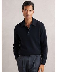 Reiss - Wool-Blend Polo Jumper With Cashmere - Lyst