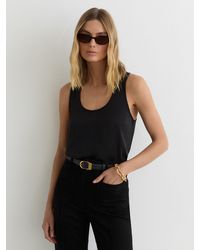 Reiss - Ruby - Black Silk-front Cami Top, S (us 4-6) - Lyst