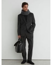 Reiss - Wool-Blend Flannel Side-Adjuster Suit Trousers Tailored-Fit - Lyst