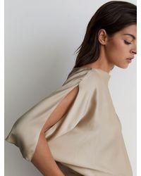 Reiss - Silk Draped Split-Sleeve Top - Lyst