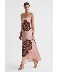 Significant Other - Satin Floral Strapless Maxi Dress - Lyst