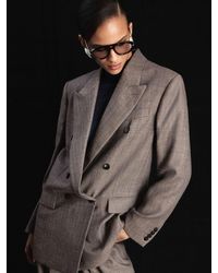 ATELIER - Wool Woven Relaxed Double-Breasted Blazer - Lyst