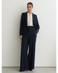 Reiss - Gabi - Navy Wide-leg Suit Trousers, Us 10 R - Lyst