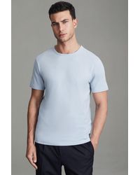 Reiss - Melrose - Soft Blue Cotton Crew Neck T-shirt, Xxl - Lyst
