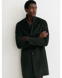 Reiss - Knight - Green Wool-blend Single-breasted Epsom Coat, Xxl - Lyst
