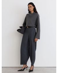 Reiss - Wool-Cotton Blend High V-Neck Jumper - Lyst