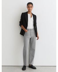 Reiss - Selin - Grey Mid-rise Straight-leg Jeans, 29w X 31l (uk 29 R) - Lyst