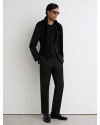 Reiss - Promise - Black Tailored Fit Wool-blend Tailored-fit Suit Trousers, 42w X 33l (uk 42 L) - Lyst